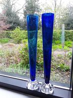 Aseda Sweden kobaltbauwe vintage vazen, 31cm, prijs per stuk, Antiek en Kunst, Antiek | Glas en Kristal, Ophalen of Verzenden