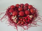 Rode kerstballen plastic + rode kerstman/versiering, Diversen, Kerst, Ophalen of Verzenden, Zo goed als nieuw