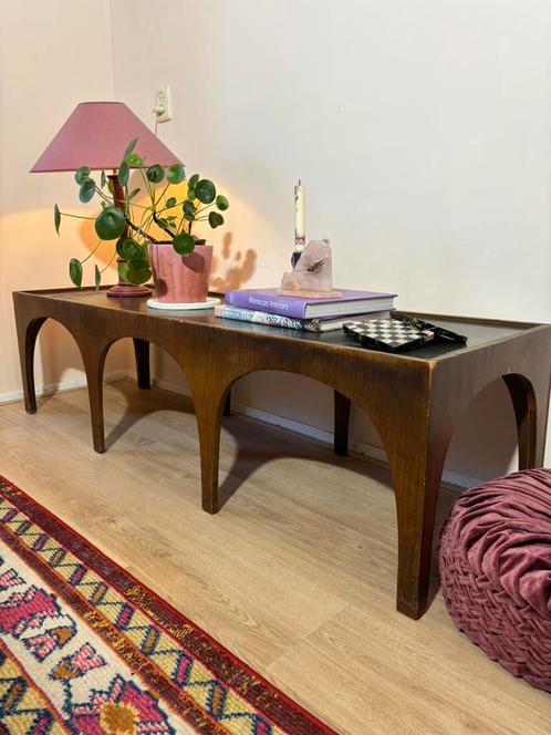 Midcentury Modern sidetable, Huis en Inrichting, Tafels | Sidetables, Zo goed als nieuw, 25 tot 50 cm, 100 tot 150 cm, Rechthoekig