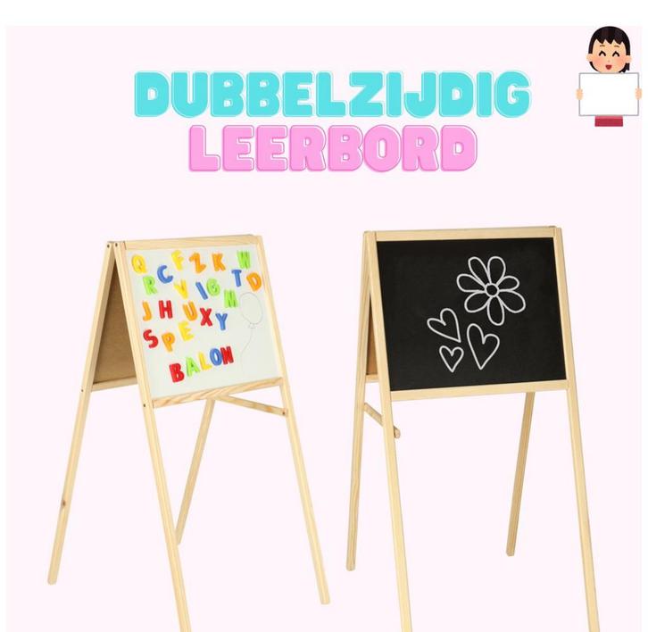 EduPlay Dubbelzijdig Schoolbord Kinderbord Morgen in Thuis!, Diversen, Schoolborden, Krijtbord, Ophalen of Verzenden