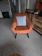 2 x  Velours Stoelen met Blauwe Kussens, Ophalen, 75 tot 100 cm, 50 tot 75 cm