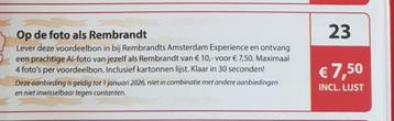 Op de foto als Rembrandt €7,50 incl. lijst  beschikbaar voor biedingen