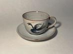 Vintage uitverkoop - Kop en schotel met vogeldecor, Keramiek, Ophalen of Verzenden, Zo goed als nieuw, Overige stijlen