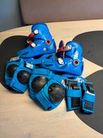 Blauwe verstelbare inline skates + bescherming, Overige merken, Kinderen, Ophalen of Verzenden, Inline skates 4 wielen