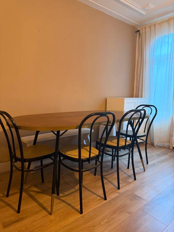 Tafel met stoelen, Huis en Inrichting, Complete eetkamers, Zo goed als nieuw, 4 tot 6 stoelen, Ophalen