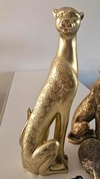 Groot beeld luipaard goud, Verzamelen, Ophalen, Zo goed als nieuw, Dier