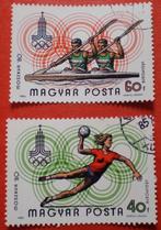 Magyar Posta - 2x Sport Olympische Spelen 1980, Verzenden, Gestempeld