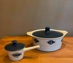 Vintage jaren 70/80 overschaal en ovenschaaltje, Ophalen, Zo goed als nieuw, Pot, Bus of Blik
