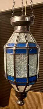 Mooie glazen Marokkaanse hanglamp - Zo goed als nieuw!, Tuin en Terras, Ophalen, Minder dan 50 watt, Hanglamp, IJzer
