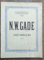 #2 Bladmuziek Piano N.W. Gade Op. 19 Aquarelles 29 Pag., Muziek en Instrumenten, Bladmuziek, Gebruikt, Klassiek, Ophalen of Verzenden