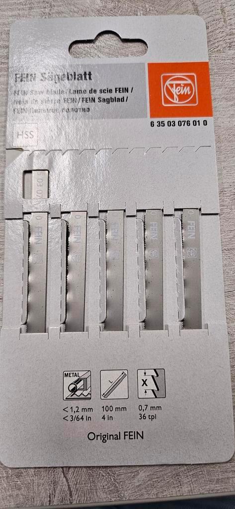 Fein Zaagbladen - 5 Stuks per verpakking. Fein 63503076010, Doe-het-zelf en Verbouw, Gereedschap | Zaagmachines, Nieuw, Overige typen