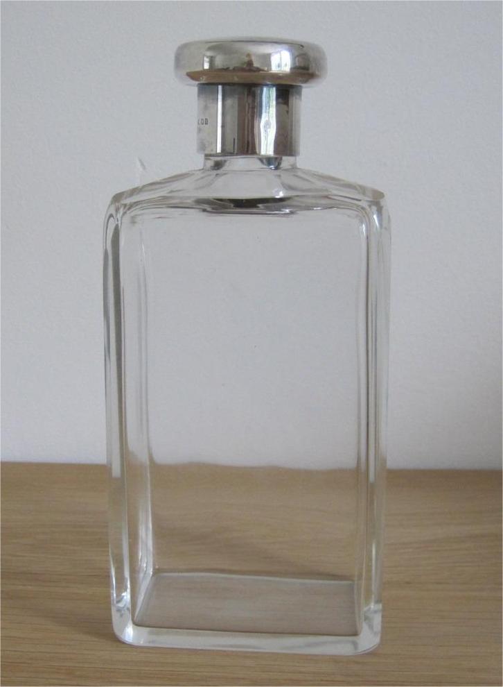 Kristallen karaf met zilveren dop, Antiek en Kunst, Antiek | Goud en Zilver, Zilver, Ophalen of Verzenden