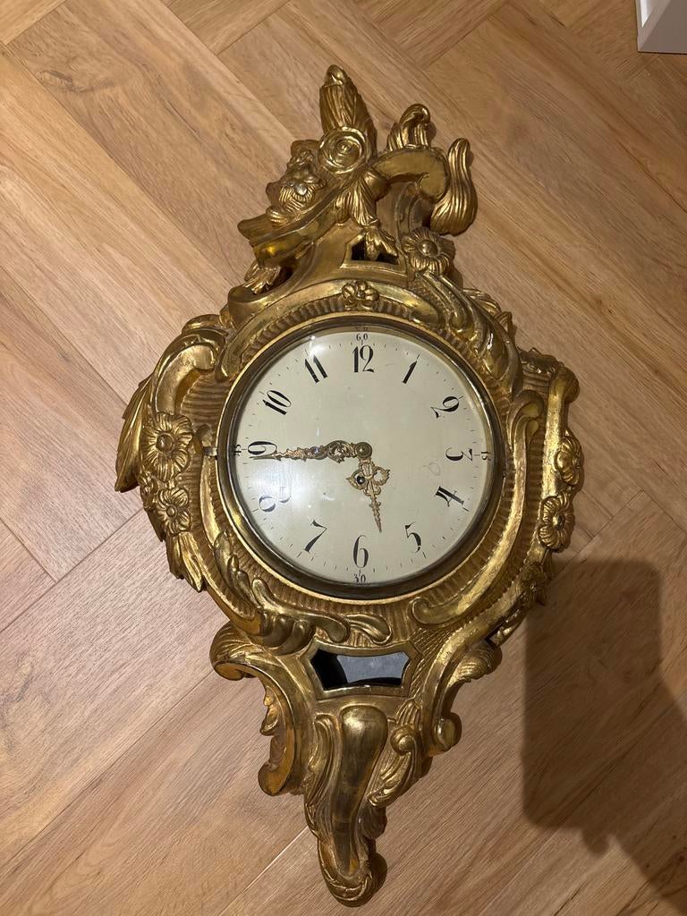 Antieke Gouden Wandklok, Antiek en Kunst, Antiek | Klokken, Ophalen