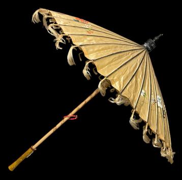 Antieke Birmese zijden parasol, zonnescherm, bamboe # 9748 beschikbaar voor biedingen