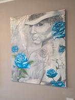 Tamara Sille Vrouw met blauwe rozen portret, Antiek en Kunst, Ophalen