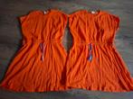 Tweeling meisjes Oranje jurkjes maat 146/152, Kinderen en Baby's, Ophalen of Verzenden, Zo goed als nieuw, Kleding
