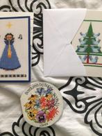 2 kerstkaartjes met borduurpatroon en bona borduurpatroon, Hobby en Vrije tijd, Borduren en Borduurmachines, Ophalen of Verzenden