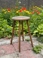 Vintage houten krukje jaren 60/70, Ophalen of Verzenden, Gebruikt, Hout