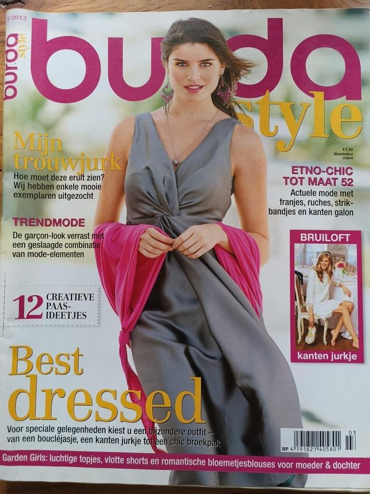 Burda maart 2012 bruiloft trouwjurk, Hobby en Vrije tijd, Kledingpatronen, Vrouw, Burda, Ophalen of Verzenden