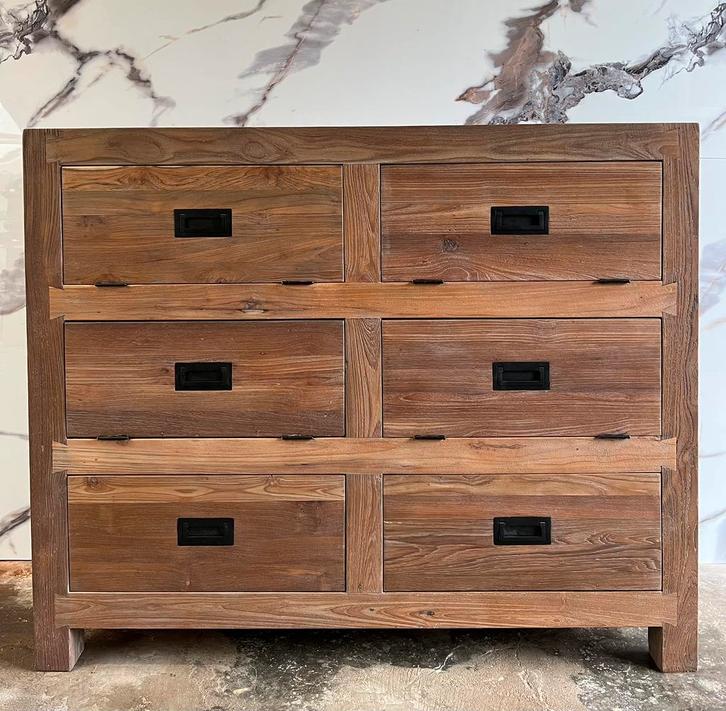 Teakhouten dressoirkast, Huis en Inrichting, Kasten | Ladekasten, Zo goed als nieuw, 100 tot 150 cm, 100 tot 150 cm, 25 tot 50 cm