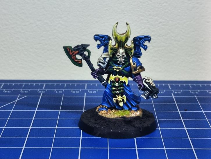 Warhammer 40k Chaos Space Marines Sorcerer with Force Axe, Hobby en Vrije tijd, Wargaming, Gebruikt, Warhammer, Figuurtje(s), Met verf