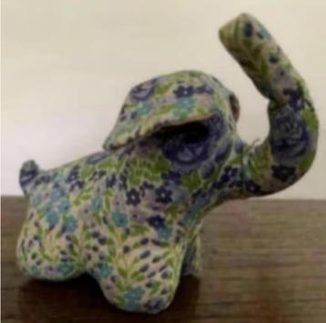Stoffen beeldje olifant, knuffeltje, olifantje, olifantenknu beschikbaar voor biedingen