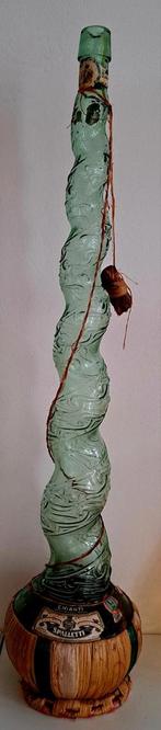 Vintage Chianti Fles Lamp - Groen Glas, Huis en Inrichting, Gebruikt, Ophalen of Verzenden, Glas, 75 cm of meer