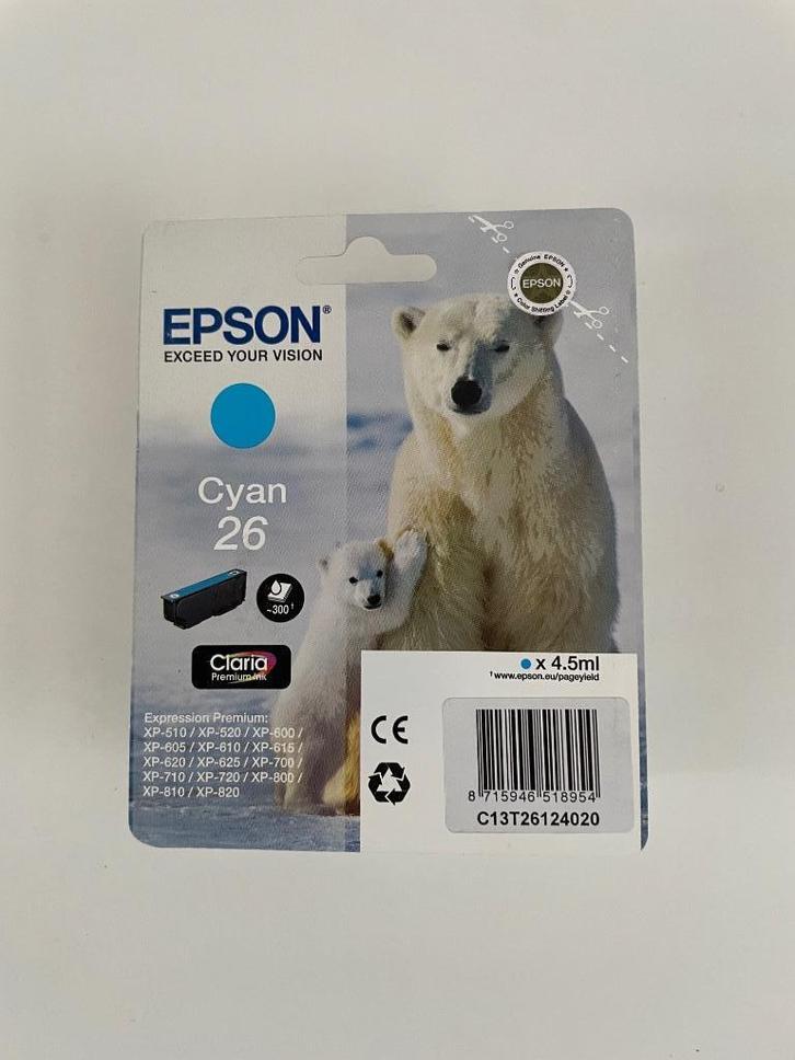 Epson 26 inktcartridge cyaan – 4.5 ml – Nieuw, Computers en Software, Printerbenodigdheden, Nieuw, Cartridge, Ophalen of Verzenden