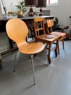 Antieke stoelen, vintage brocante stoelen, Huis en Inrichting, Stoelen, Gebruikt, Ophalen