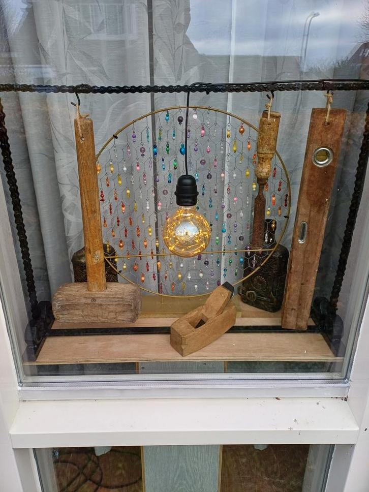 Handgemaakte Lamp van Gerecycled Hout, Huis en Inrichting, Lampen | Overige, Nieuw, Ophalen of Verzenden