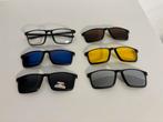 Bril met 5 magnetische clip-ons + etui, Sieraden, Tassen en Uiterlijk, Zonnebrillen en Brillen | Heren, Ophalen, Zo goed als nieuw