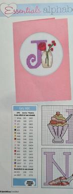 Girly alfabet + 0 t/m 9 borduurpatroon, Ophalen, Nieuw, Handborduren, Patroon