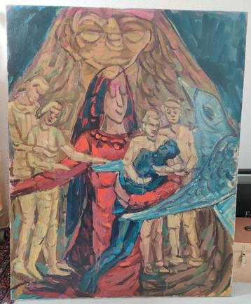Elly Kuipers (1938-2016) schilderij ‘Dragers’ beschikbaar voor biedingen