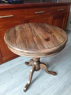 Wijntafel bijzettafel van acacia hout., Ophalen, Rond, 55 tot 75 cm, Zo goed als nieuw