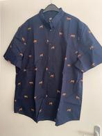 Heren Overhemd Blouse blauw luipaard tijger, Kleding | Heren, Ophalen of Verzenden, Zo goed als nieuw, Blauw, Halswijdte 43/44 (XL)