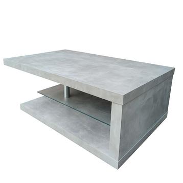 Salontafel betonlook met glas, licht & wieltjes beschikbaar voor biedingen