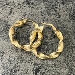 14k gouden oorbellen wokkels model, Ophalen of Verzenden, Nieuw, Goud