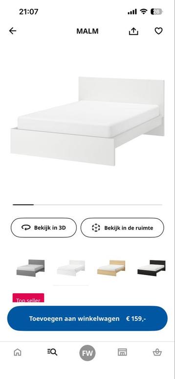 MALM IKEA bed 140x200 + matras - afbeelding 1
