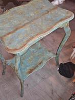Vintage brocante bijzettafel met patina, Ophalen of Verzenden