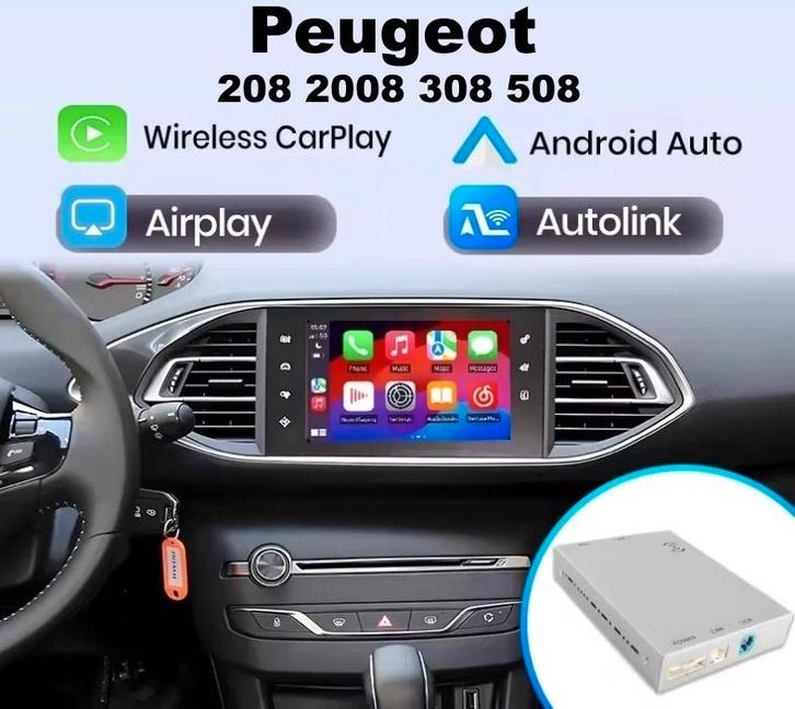 Peugeot 208 2008 308 508 draadloos Apple Carplay AndroidAuto, Auto diversen, Autoradio's, Nieuw, Ophalen of Verzenden