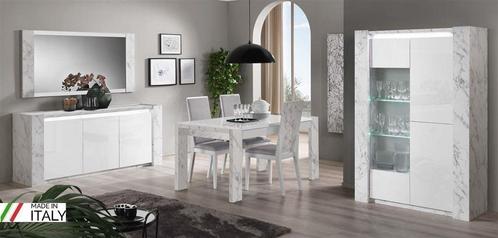 Woonkamer Victoria hoogglans wit marmer 1, Huis en Inrichting, Kasten | Wandmeubels, Nieuw, Minder dan 100 cm, 25 tot 50 cm, Glas