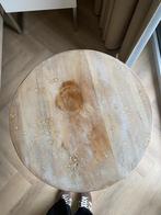 Rond houten tafeltje - 60cm, met vlekken, Huis en Inrichting, Ophalen, Gebruikt, Rond, 55 tot 75 cm