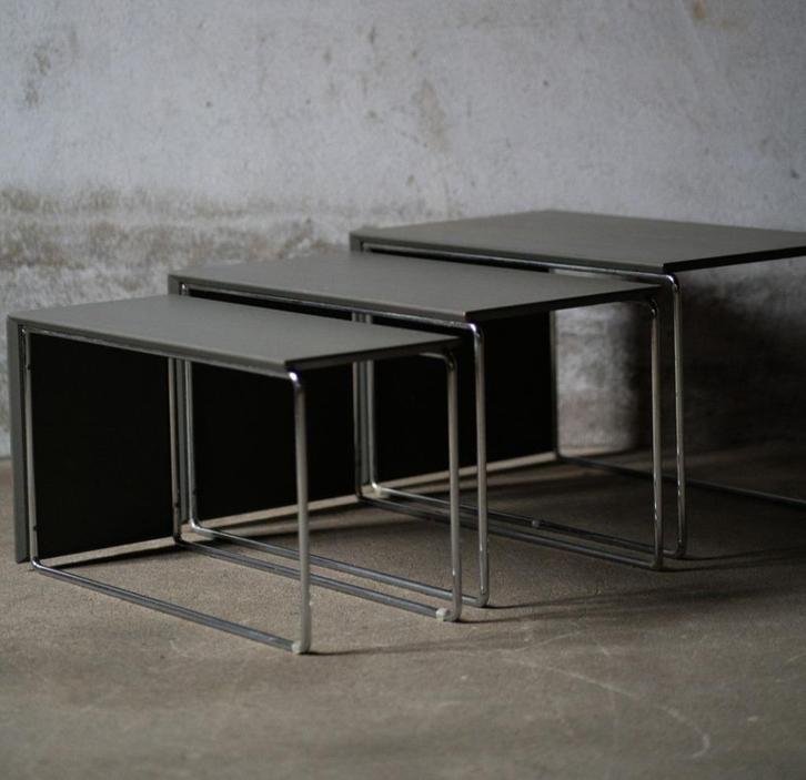 Design midiset van Arco, Huis en Inrichting, Tafels | Bijzettafels, Gebruikt, Rechthoekig, Minder dan 45 cm, 55 tot 75 cm, Hout