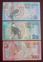 mooie set biljetten van 5-25-100 suriname, Ophalen of Verzenden, Zuid-Amerika, Setje