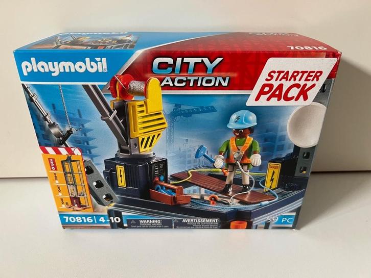 Playmobil Bouwplaats met Lier 70816, Kinderen en Baby's, Speelgoed | Playmobil, Nieuw, Complete set, Ophalen