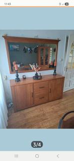 Mooie eiken spiegel br.150xh90, Ophalen, 25 tot 50 cm, 50 tot 100 cm