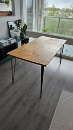 Houten eettafel met stalen Ikea pinpoten (Adils), Huis en Inrichting, Tafels | Eettafels, 50 tot 100 cm, 100 tot 150 cm, Gebruikt