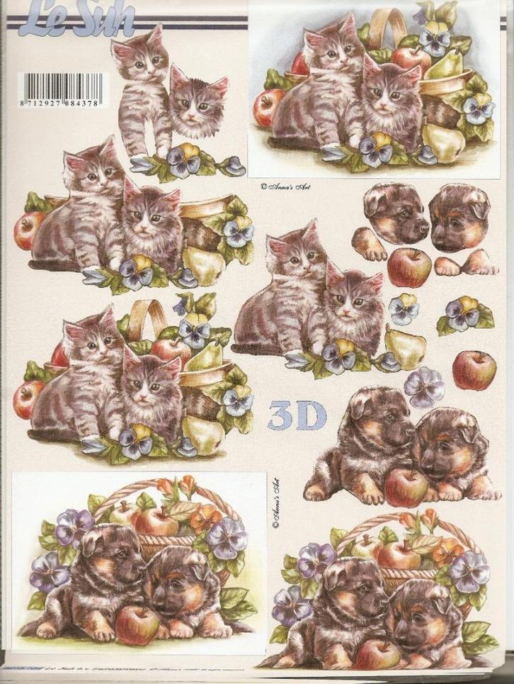 d19 knipvel le suh 8215.164 honden poezen, Hobby en Vrije tijd, Kaarten | Zelf maken, Nieuw, Knipvel, Dieren, Ophalen of Verzenden