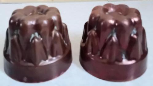 2 Rood koperen cake/taartvormpjes, Antiek en Kunst, Antiek | Koper en Brons, Koper, Ophalen of Verzenden