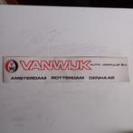 Oude sticker.  VANWIJK auto verhuur bv. Amsterdam/Rotterdam/, Ophalen of Verzenden, Zo goed als nieuw